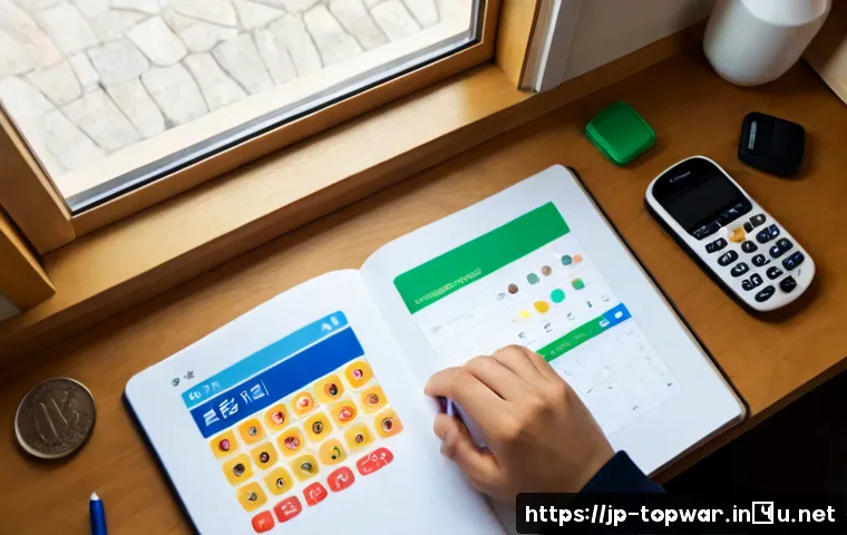 top war 무과금 플레이 방법 - Photorealistic overhead view of a Japanese young adult at a clean home desk, thoughtfully planning a...